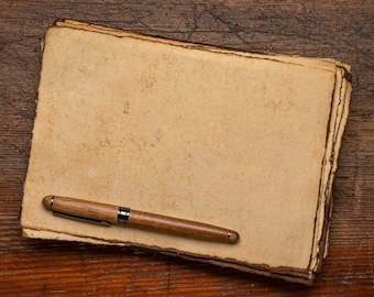 Papel vintage hecho a mano, papel natural con bordes desbarbados, papel rústico para manualidades, papel para álbumes de recortes, papel para diarios artísticos, hojas A4 hechas a mano, papel para caligrafía