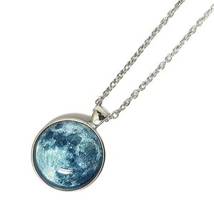 Colgante de luna llena oscura para mujer, cadena estética con cable, collar de plata con piedra lunar redonda celestial para niñas, regalos para mujeres y niñas