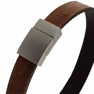 Brown Leather Men&#39;s Bracelet
