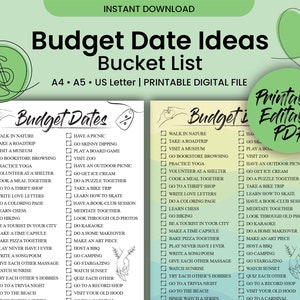 50+ Günstige Datum Ideen Bucket List | Budget Date Night Ideen für Paare | Valentinstag Geschenk
