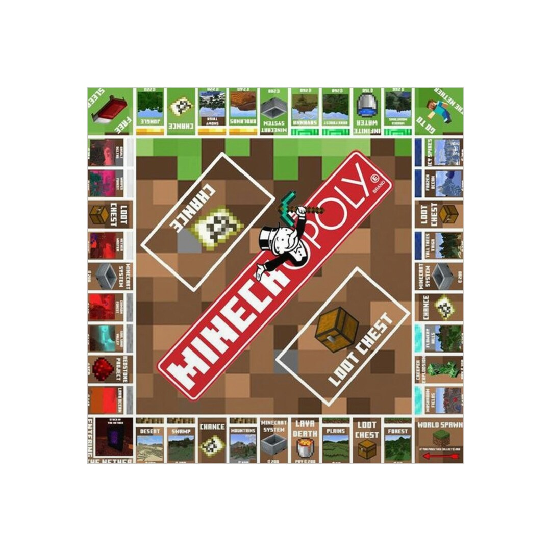 Minecraft Minecraft Monopoly Board Minecraft Edition Etsy