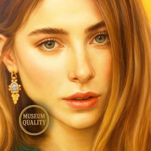 Custom Oil Painting Portrait from Photo on Rolled Canvas - Personalized Art