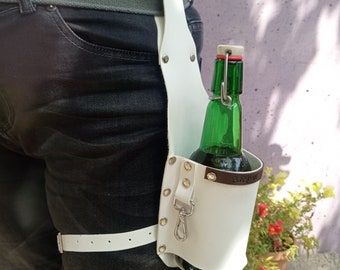 Personalized White Beer Holsters: The Perfect Gift for Groomsmen, Vegans and Beer Enthusiasts