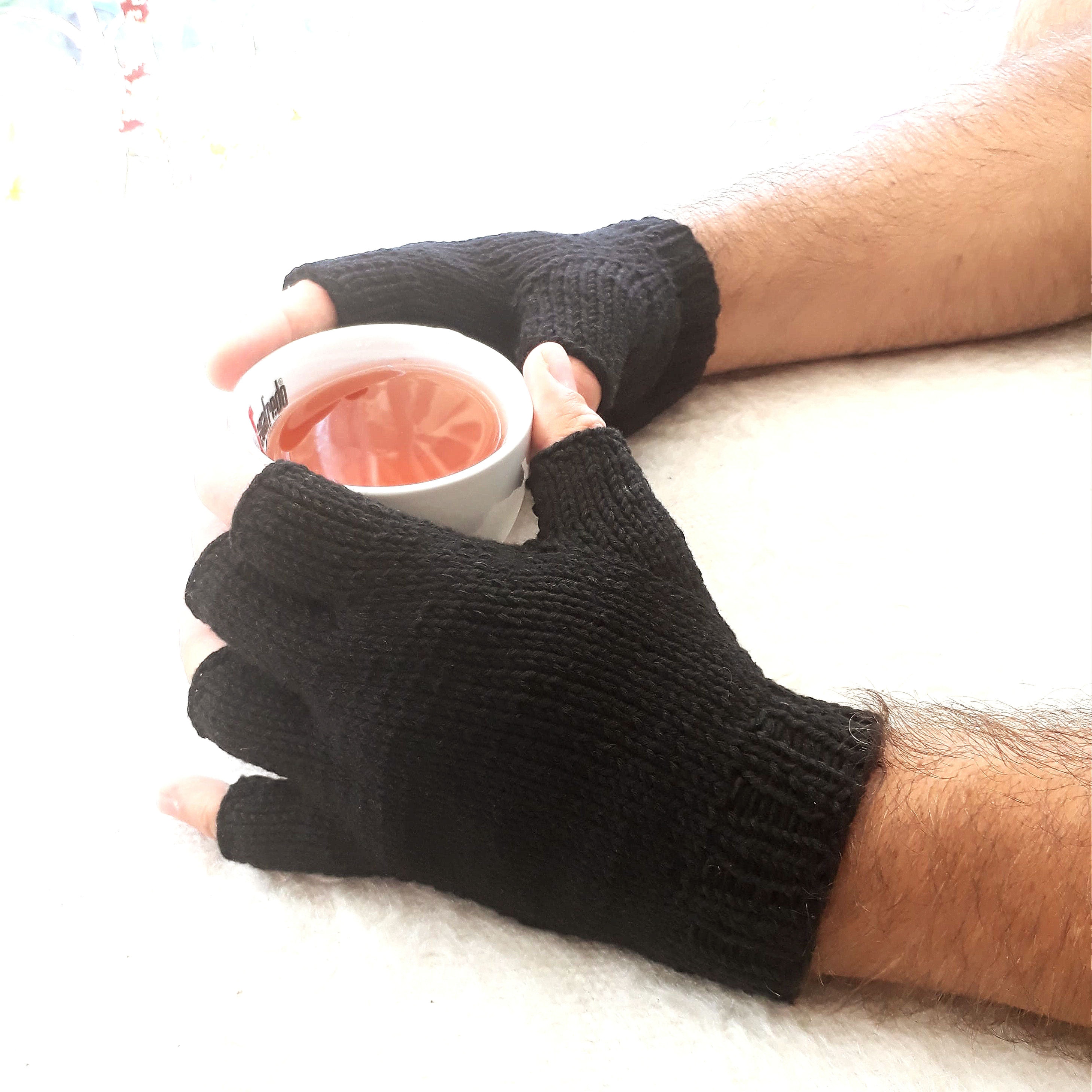 Gants Demi-doigts My Gear – Taille L, Homme, Noir, Urbains, été Comme Hiver