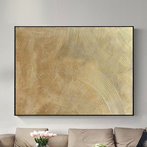 Gold abstract painting on canvas wall art gold minimalist painting gold textured wall art gold leaf painting oil painting wabi sabi wall art