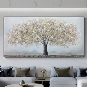 Original large oil painting on canvas texture tree painting decor painting housewarming gift abstract acrylic painting tree of life wall art