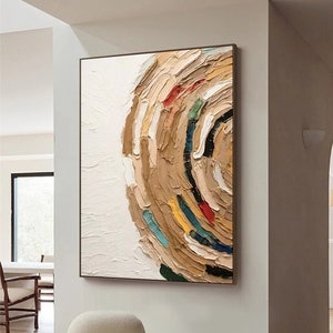 Brown wabi sabi wall art brown white abstract painting neutral wall decor boho textured wall art beige minimalist painting entrance wall art