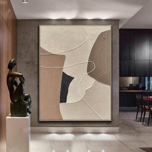 Beige wabi sabi wall art beige brown abstract painting neutral wall decor boho textured wall art beige minimalist painting entrance wall art