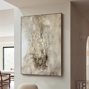 Large Neutral color abstract painting on canvas,Textured painting,Wabi sabi wall art,Modern abstract art,Entrance wall decor for Living room