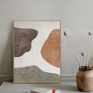 Neutral abstract minimalist oil painting on canvas,original modern neutral boho textured painting,neutral white wall art,wabisabi wall decor