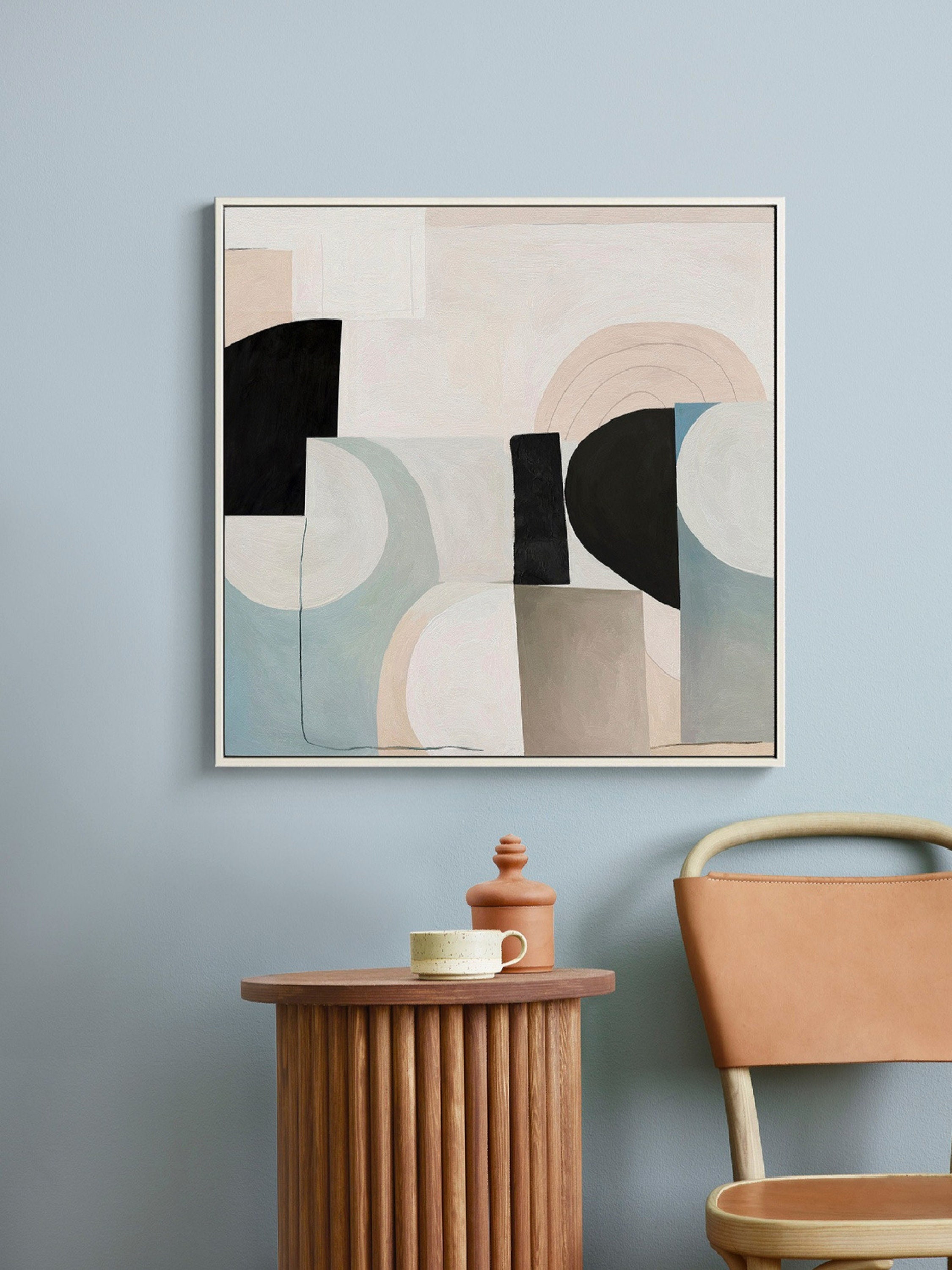 Beige and Pink Minimalist Wall Art - Custom Abstract Painting for Contemporary Decor