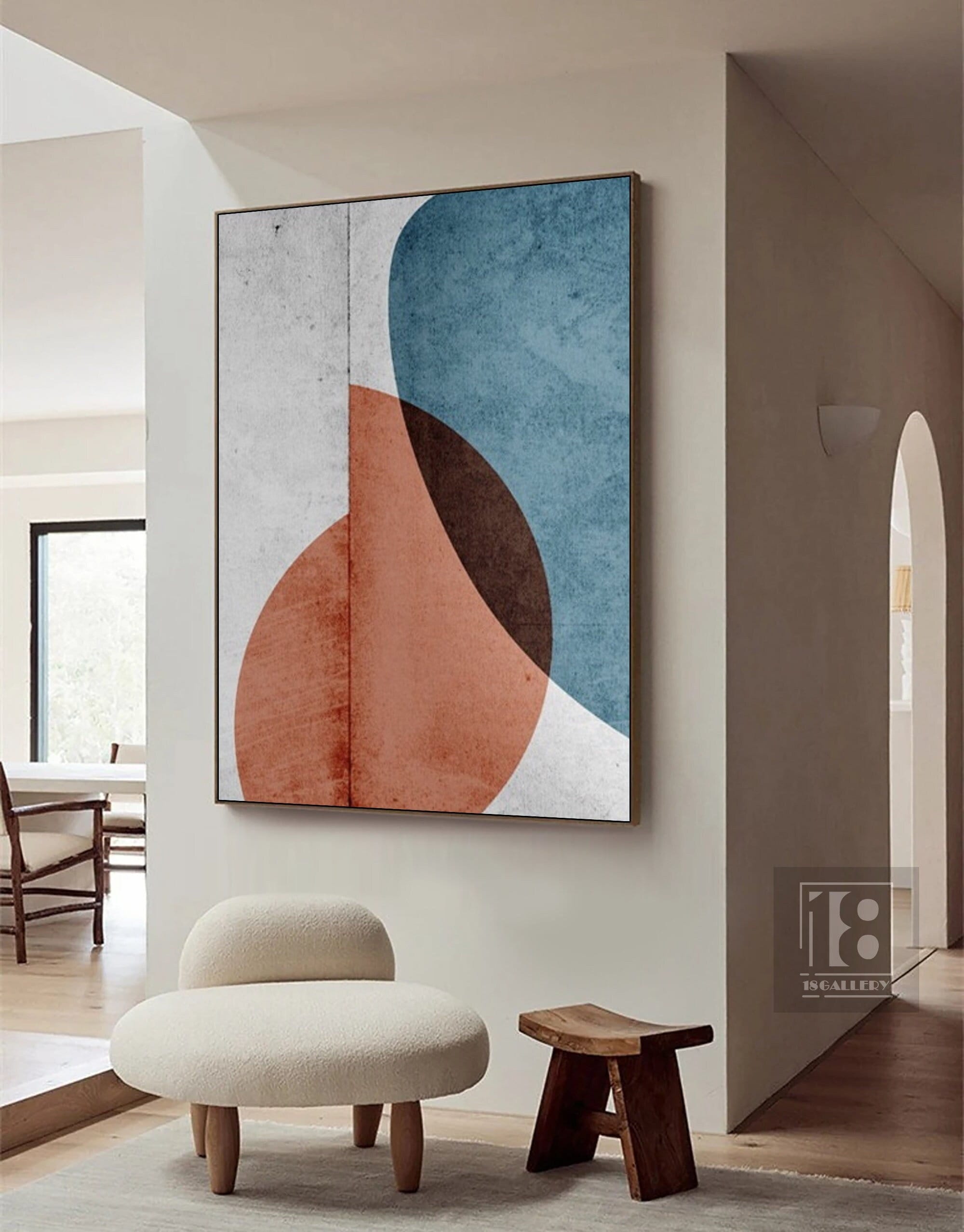 Black and White Abstract Canvas Art ｜ Large Wall Art for Living Room