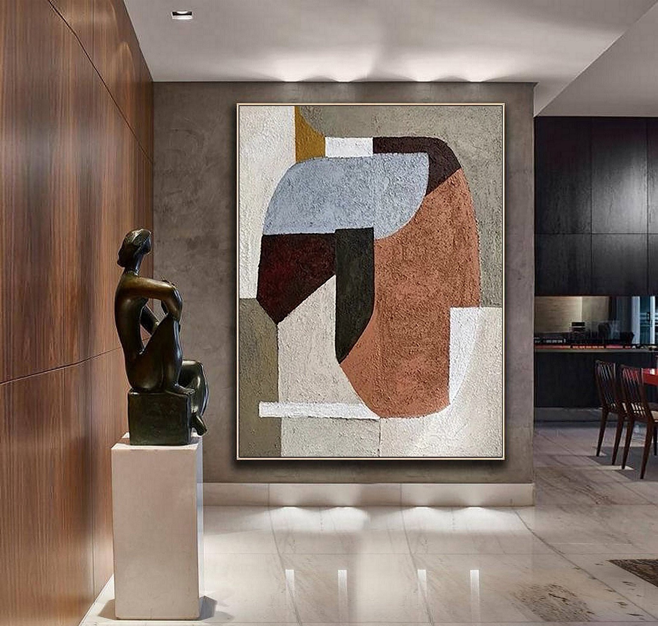 Wabi Sabi Minimalist Wall Art ｜ Textured Abstract Painting ｜ Neutral Decor