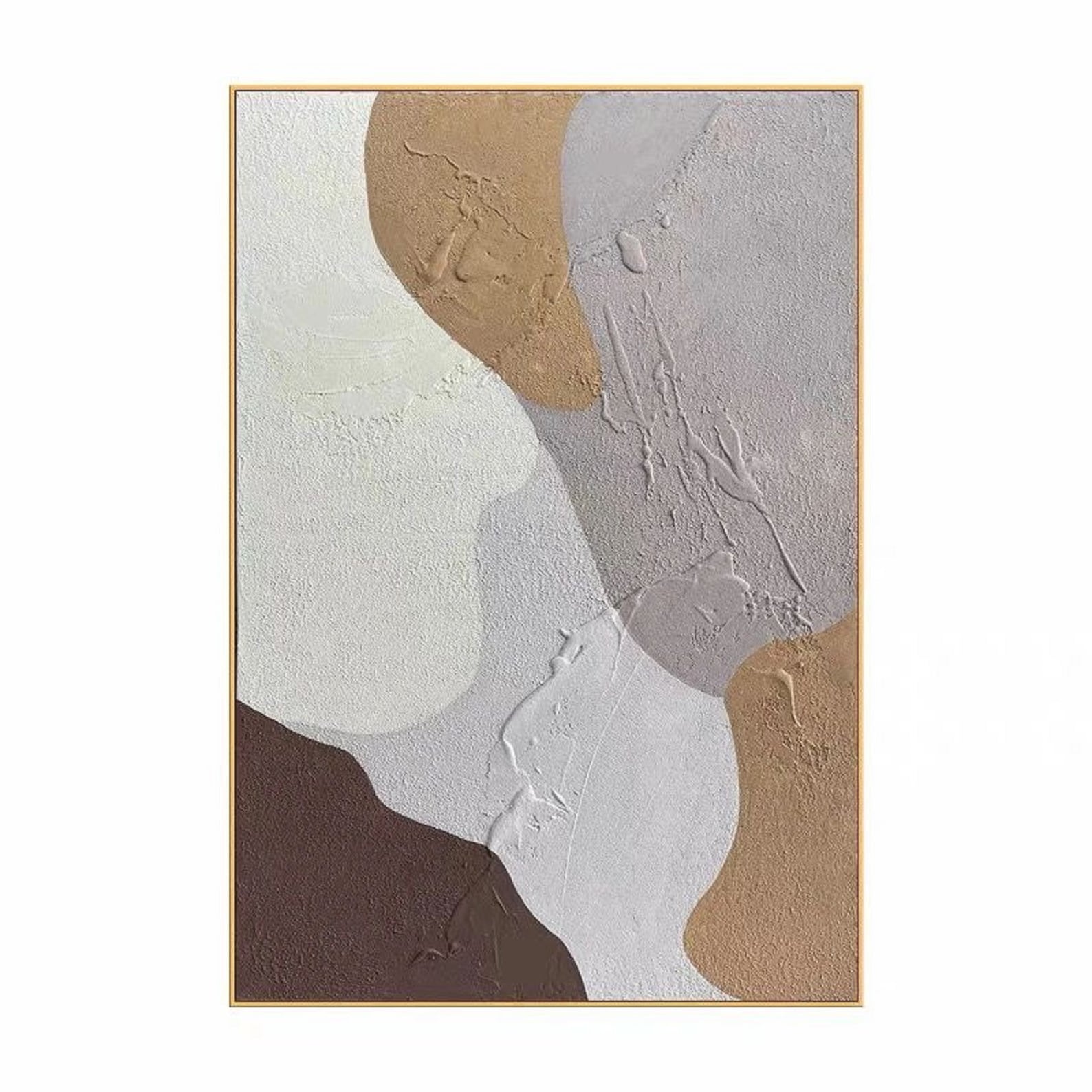 Gray and White Abstract Painting on Canvas,gray White Textured Wall Art ...