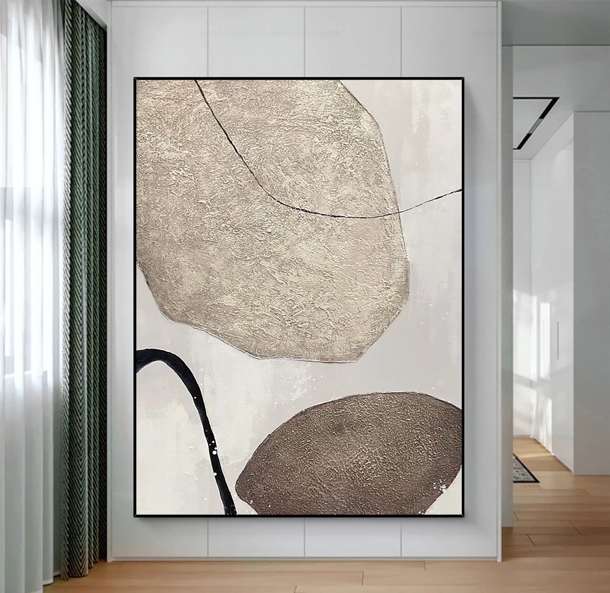 Wabi Sabi Abstract Wall Art ｜ Earth Tone Abstract Painting ｜ Neutral Decor