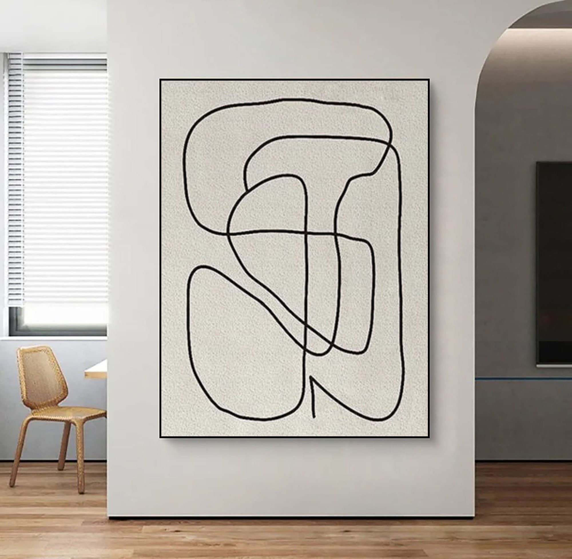 White Textured Abstract Painting ｜ Wabi Sabi Minimalist Wall Art Decor