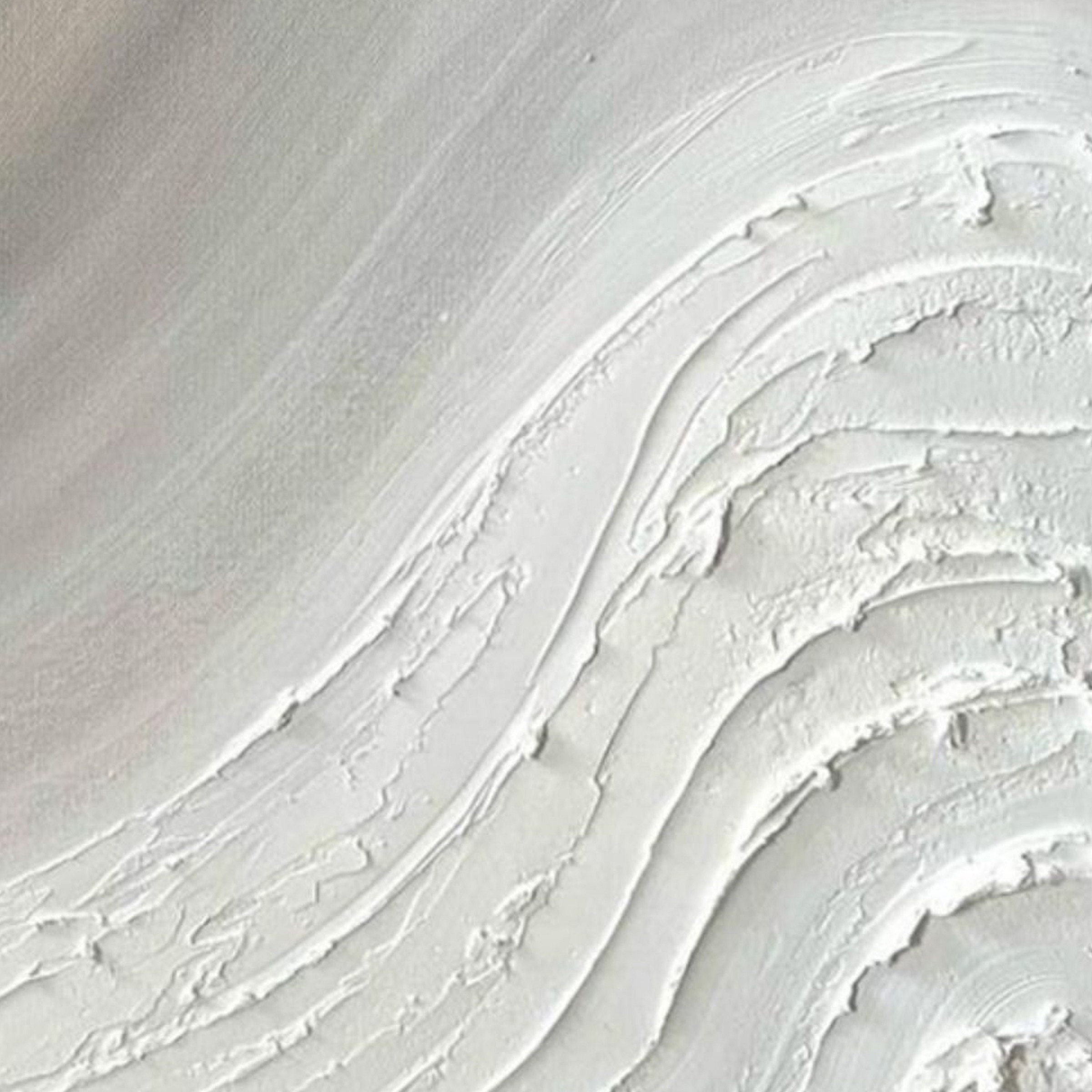 Minimalist Hand Flowing Oil Painting, Abstract Texture Gray White Wabi ...