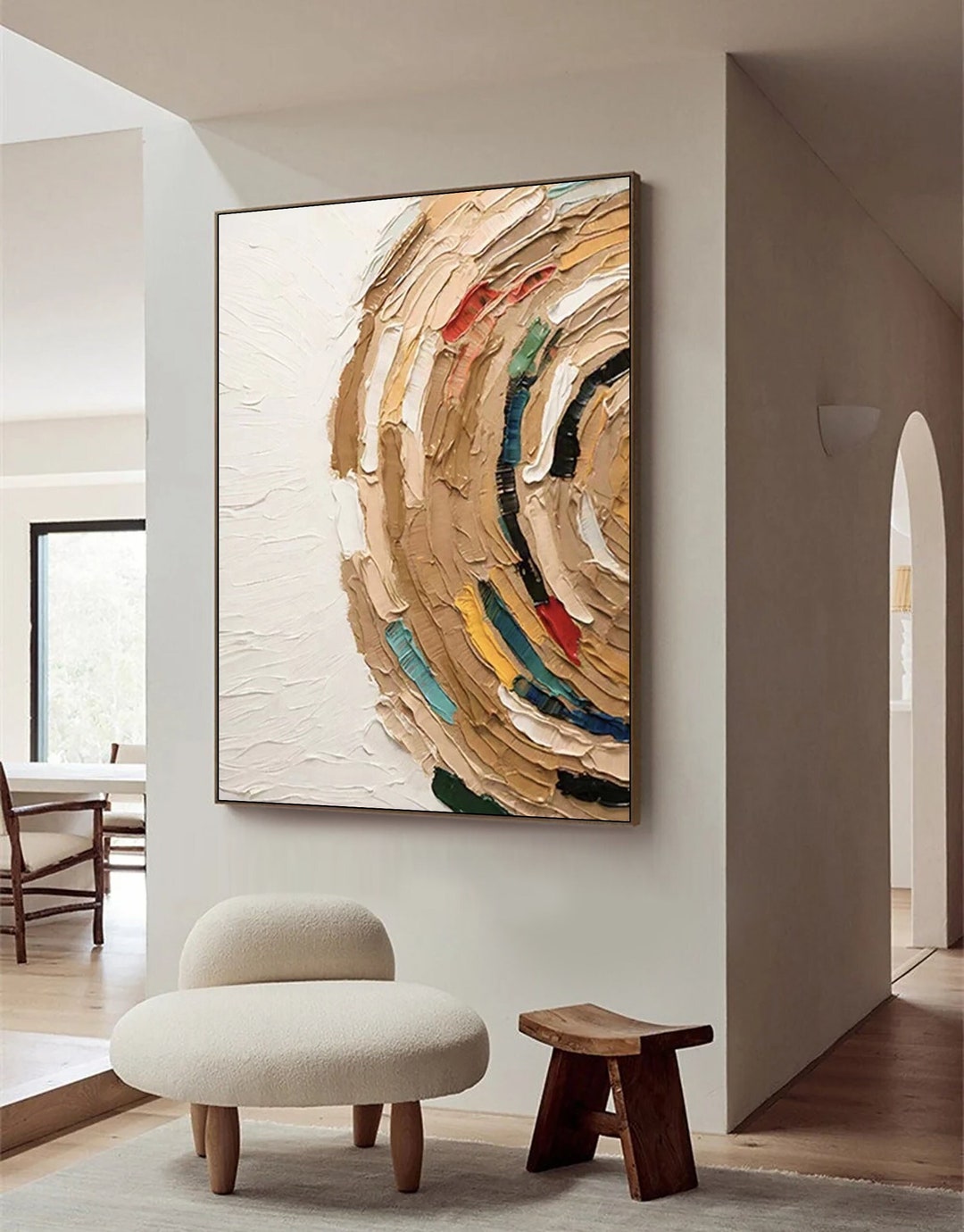 Brown Wabi Sabi Wall Art Brown White Abstract Painting Neutral Wall ...