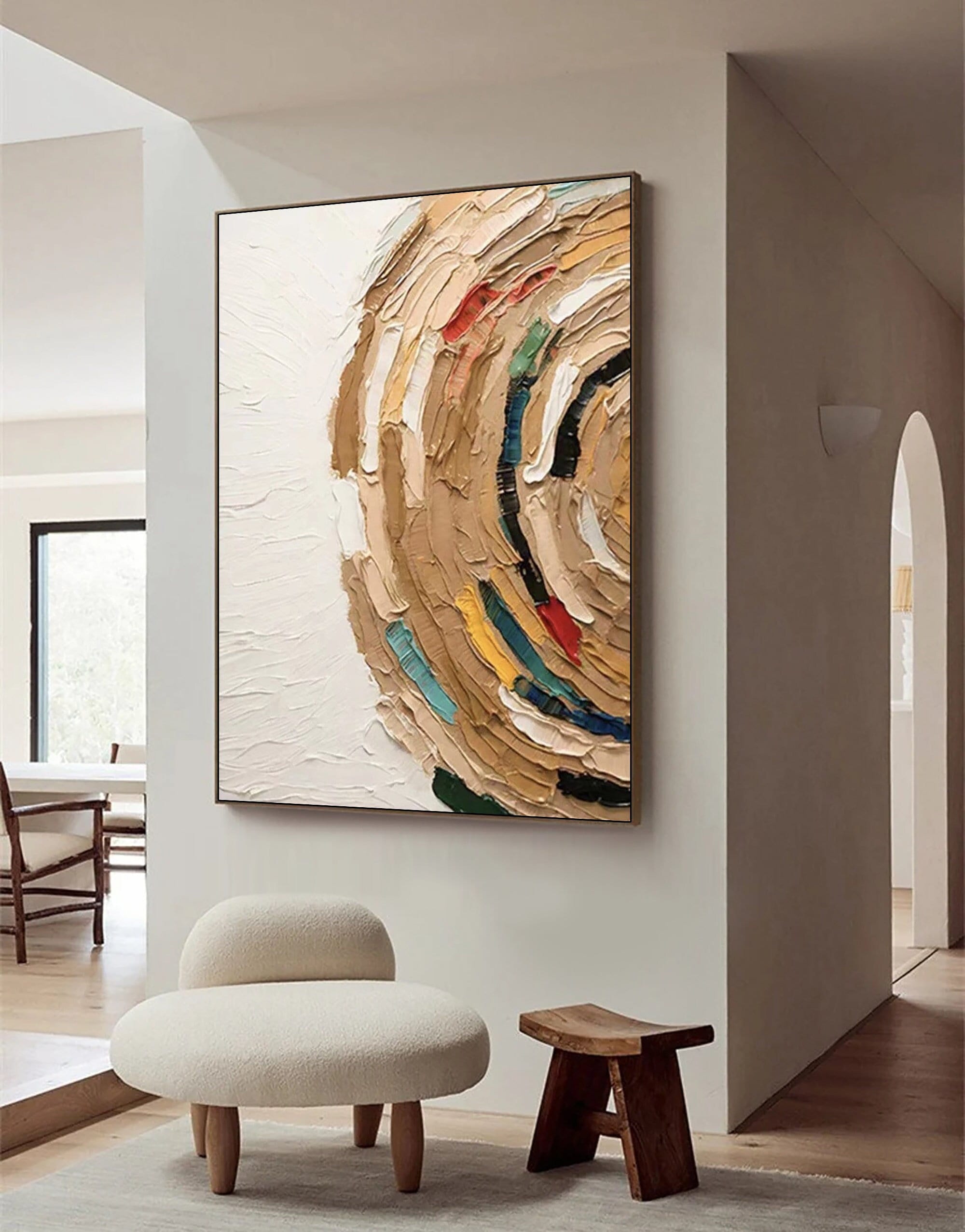 Brown Wabi Sabi Wall Art ｜ Textured Abstract Painting ｜ Neutral Decor