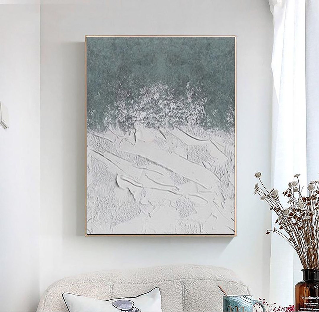 Wabi Sabi Wall Art,gray White Minimalist Abstract Painting on Canvas ...