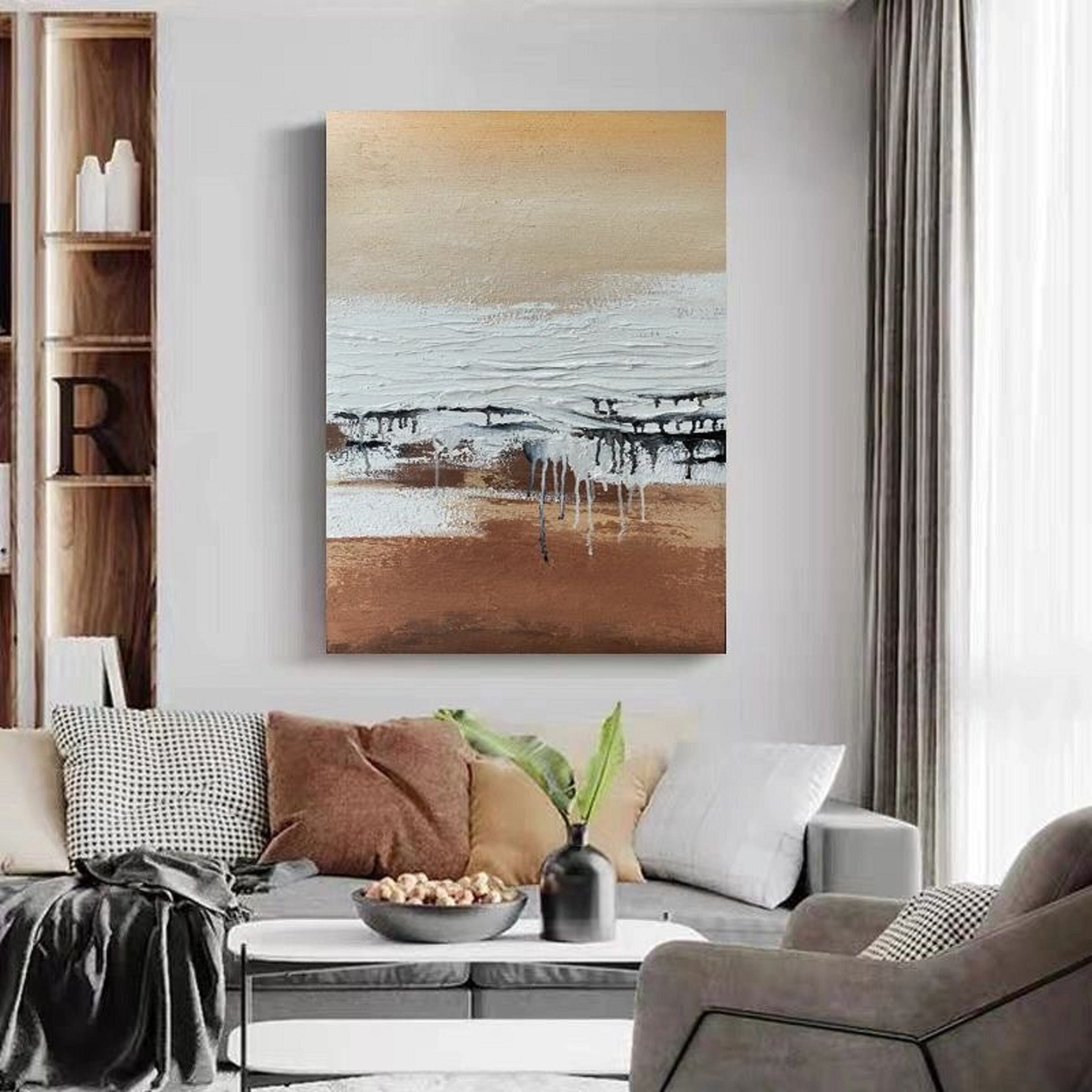 Ocean Painting ｜ Sunset Canvas Wall Art ｜ Seascape Oil Painting ｜ Impressionist Art