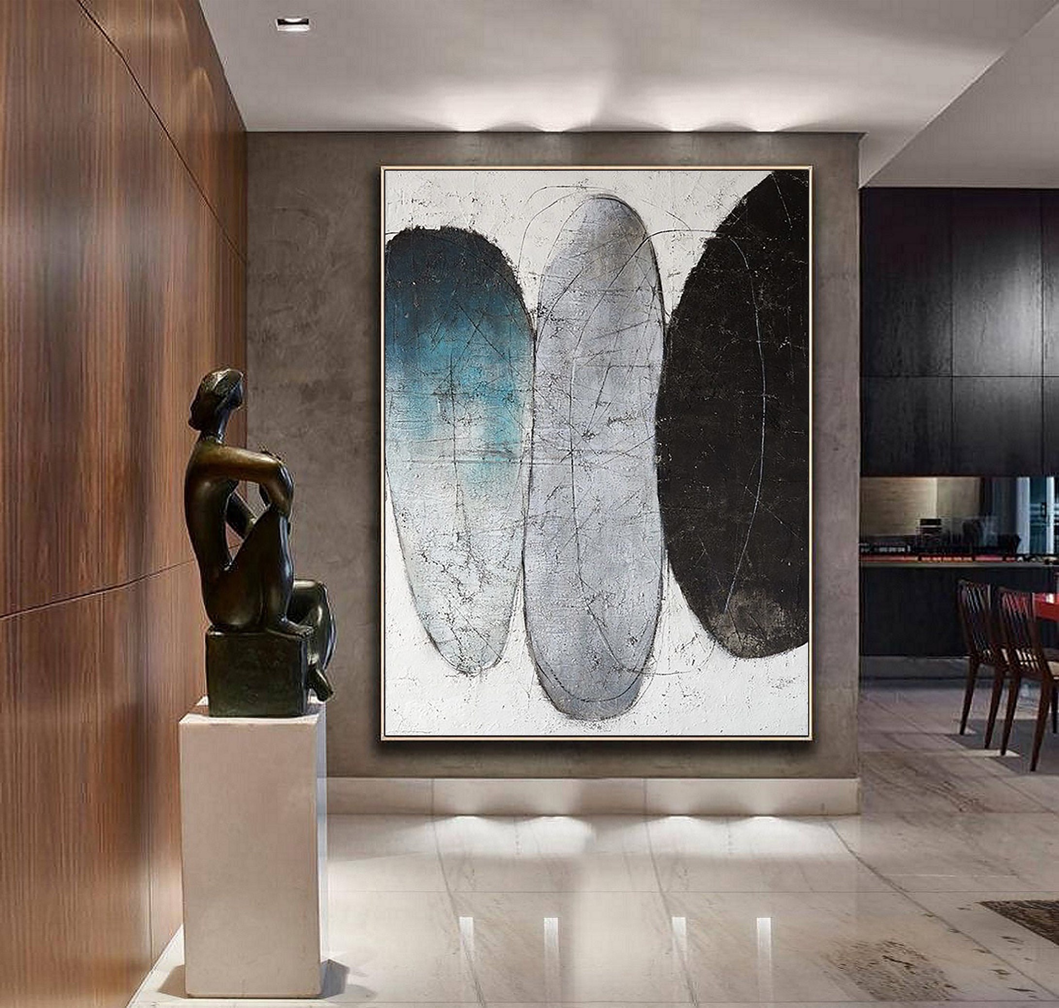 Wabi Sabi Wall Art Minimalist Abstract Painting on Canvas Wall Decor ...