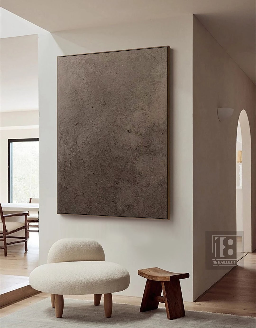 Brown Minimalist Texture Painting Wabi Sabi Wall Art Abstract Painting ...