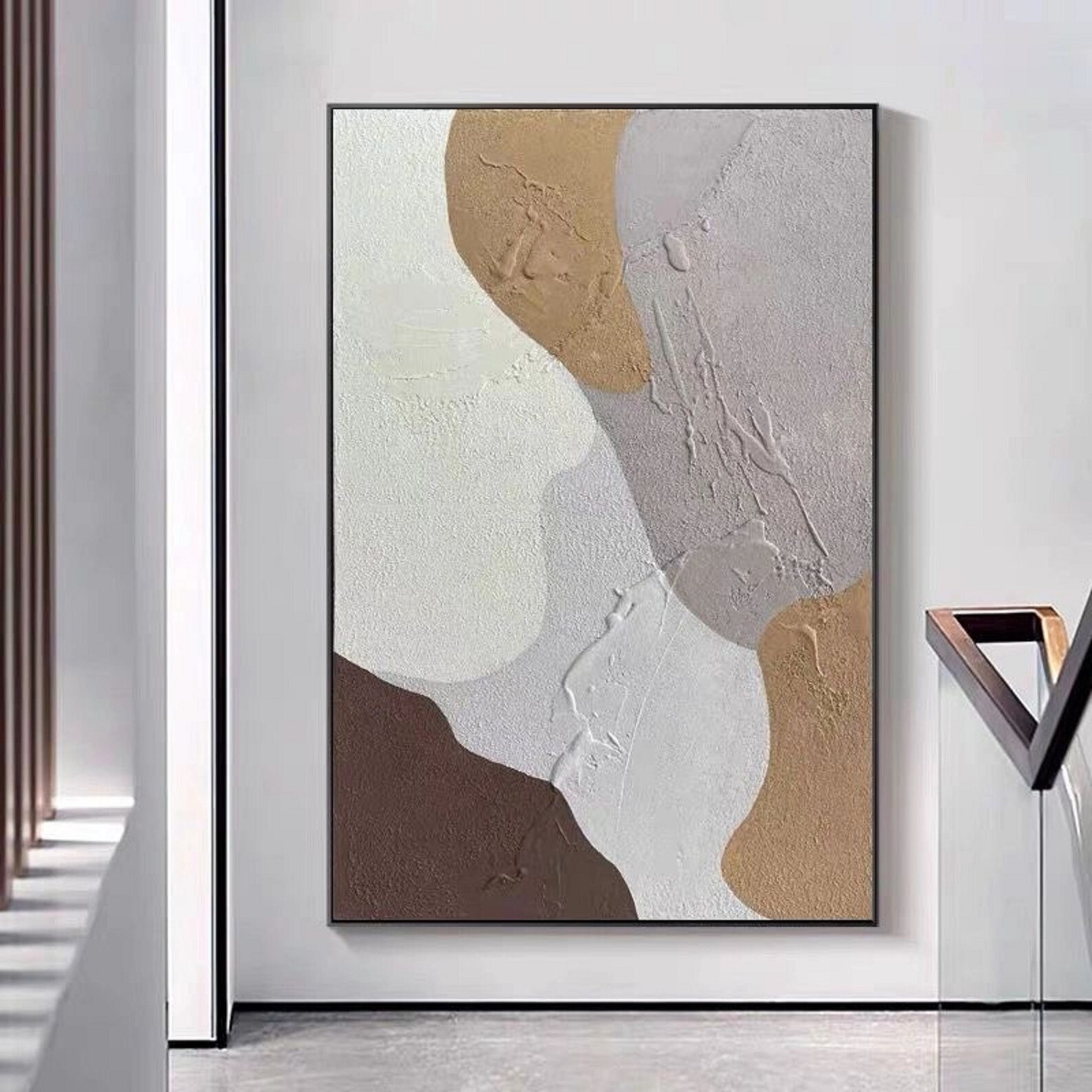 Gray and White Abstract Painting on Canvas,gray White Textured Wall Art ...