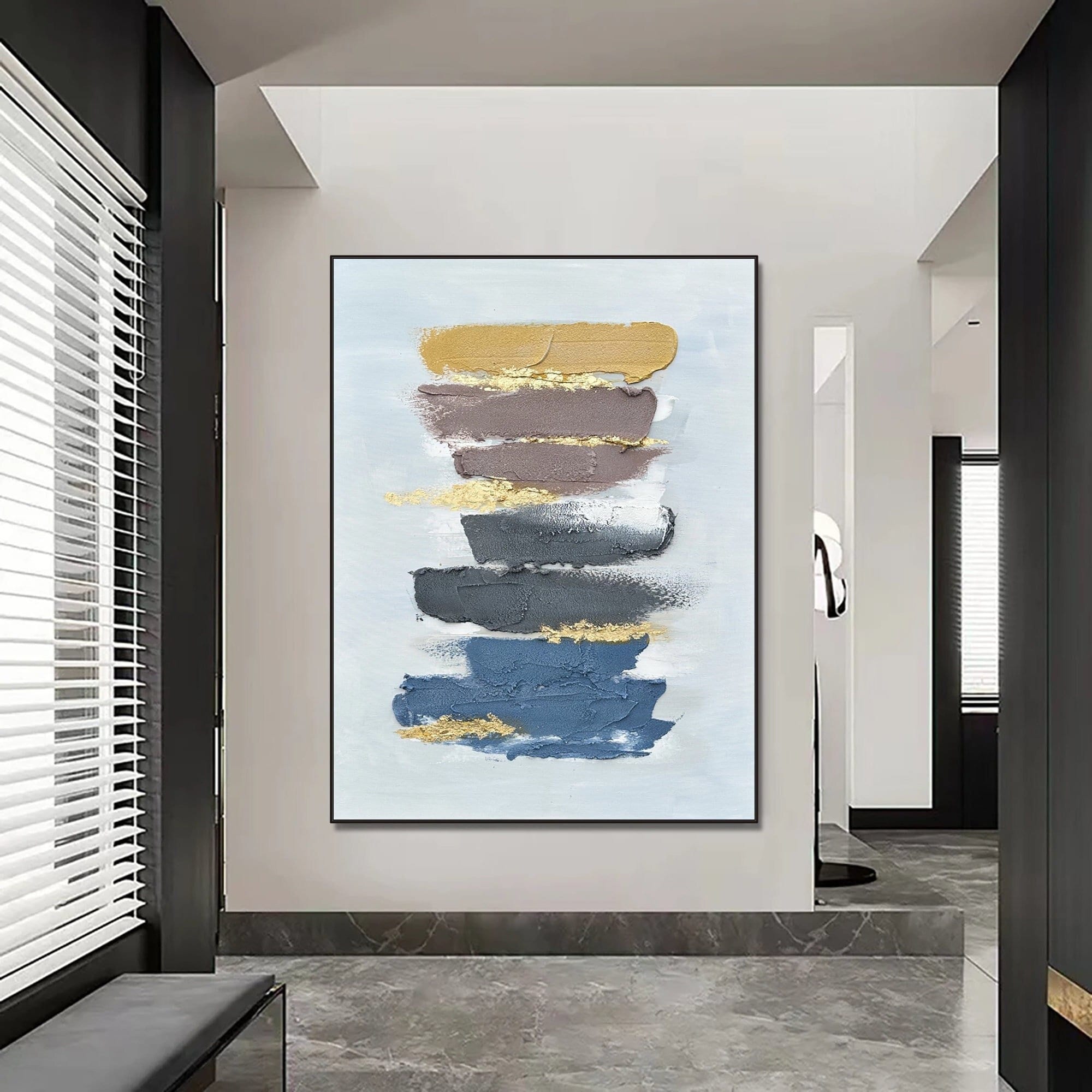 Large Minimalist 3D Textured Canvas - Boho Abstract Wall Art for Entryway