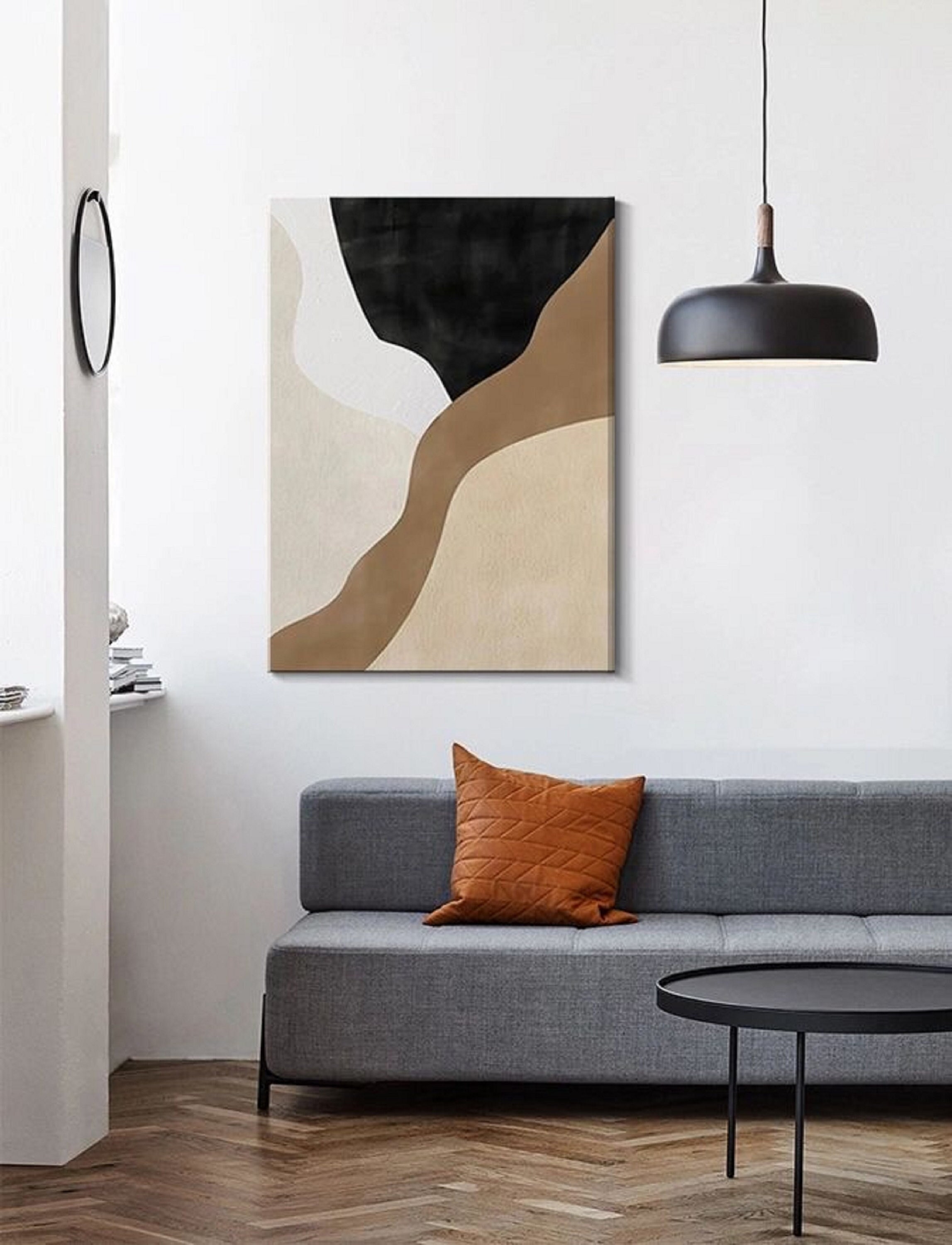 Beige and White Abstract Oil Painting - Minimalist Canvas Art for Contemporary Decor