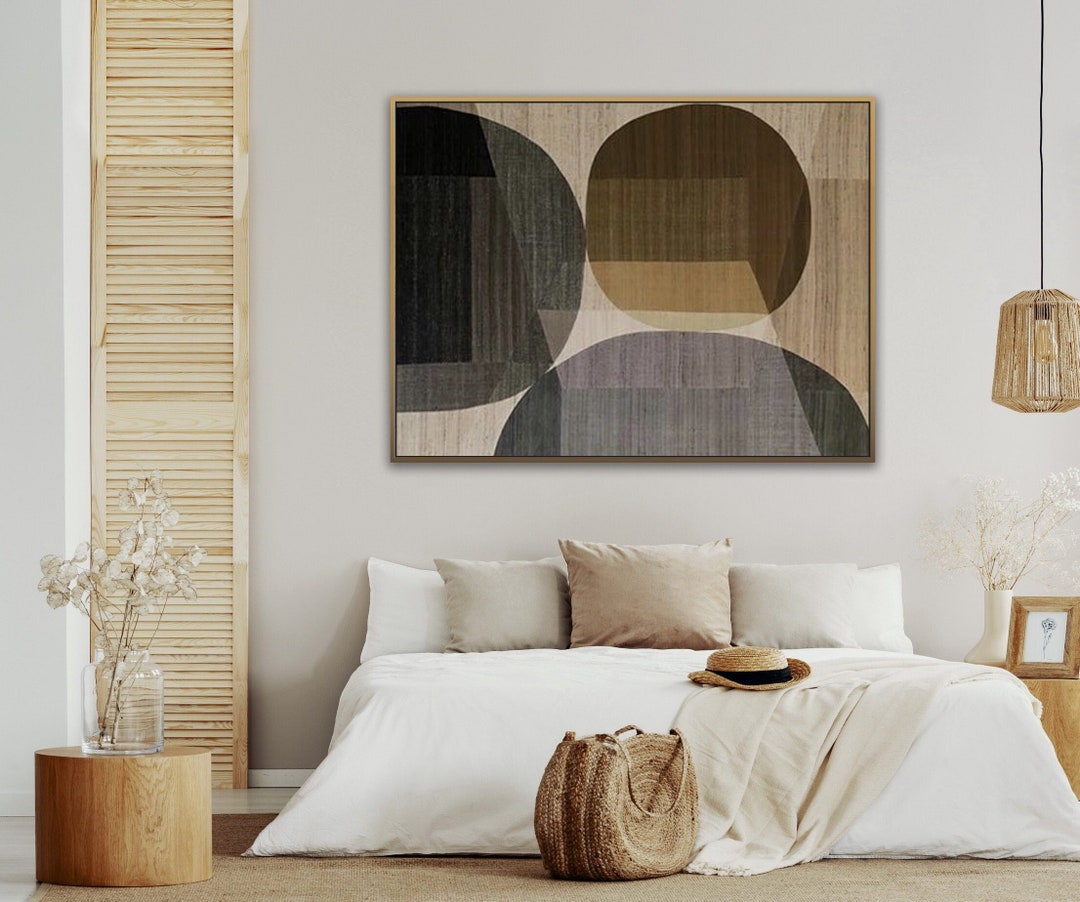 Neutral Wabi Sabi Wall Art Brown Abstract Painting Black Brown Textured ...