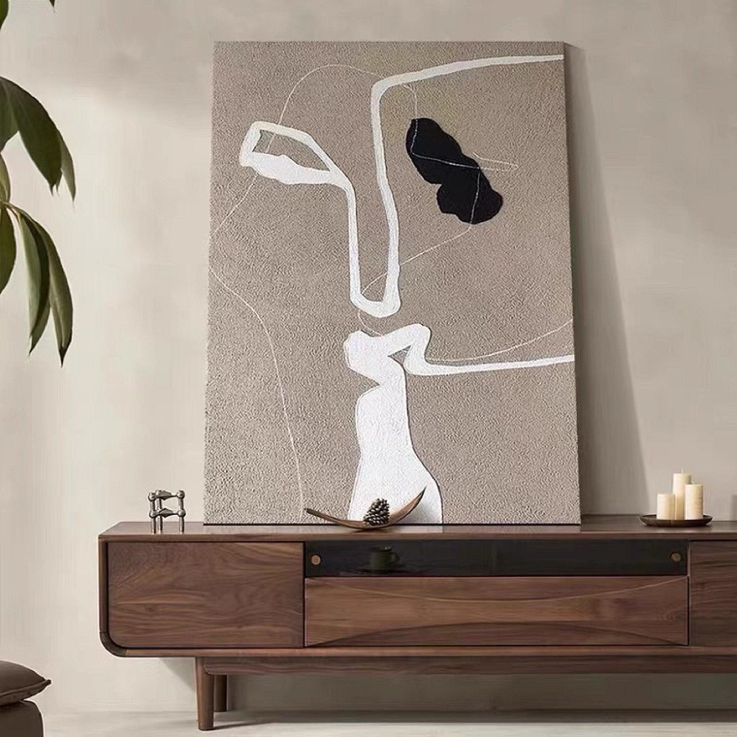 Beige Textured Wall Art - Minimalist Abstract Canvas Painting for Neutral Spaces