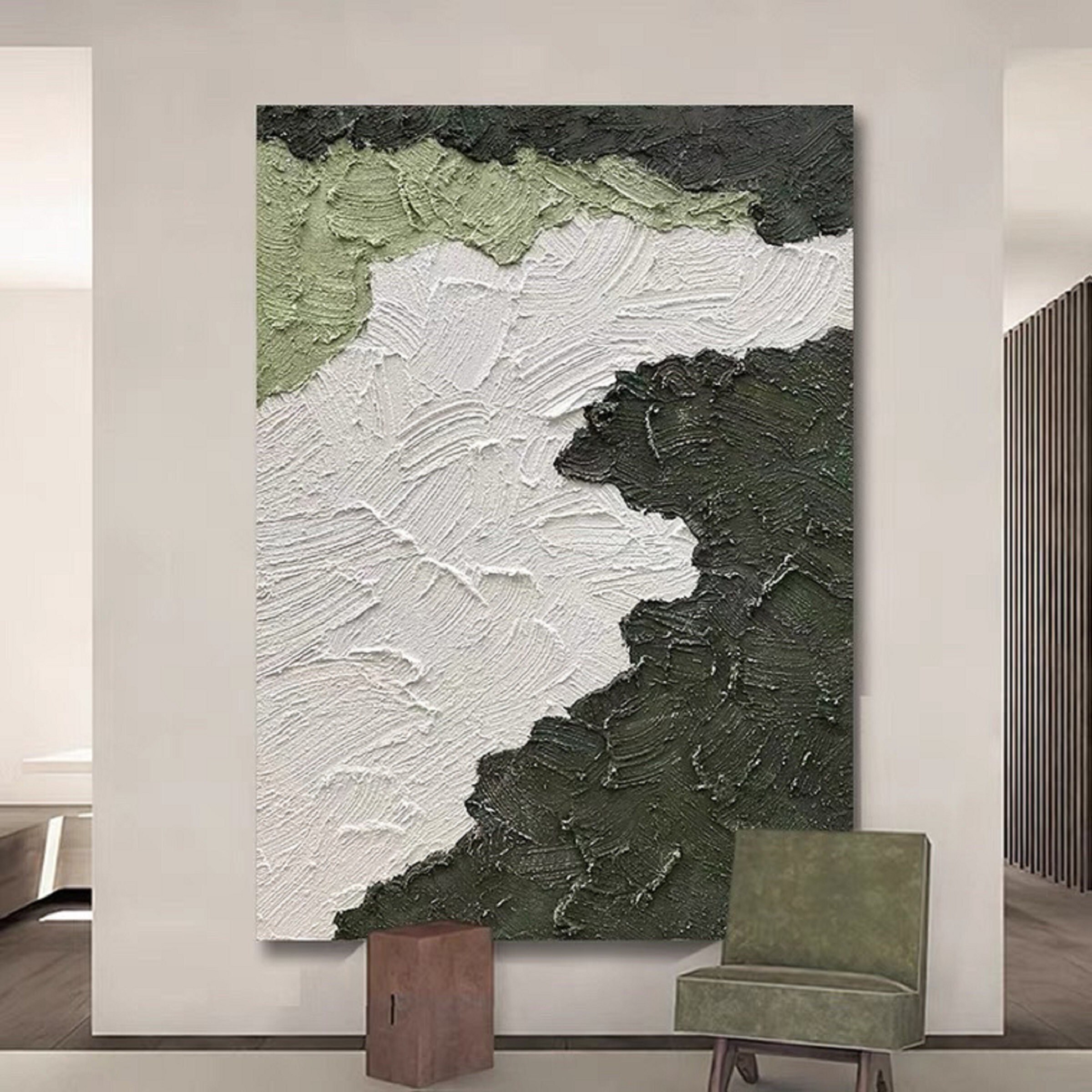 Terracotta Abstract Wall Art - 3D Textured Canvas Painting for Minimalist Decor