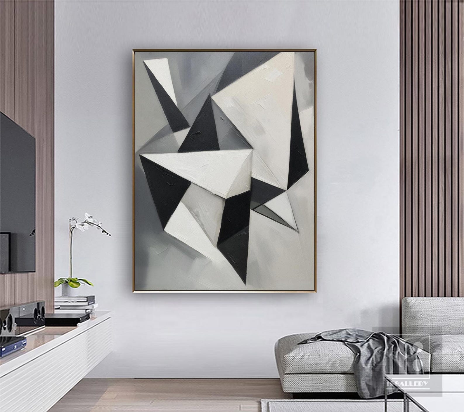 Geometric Abstract Painting on Canvas,modern Minimalist Oil Painting ...