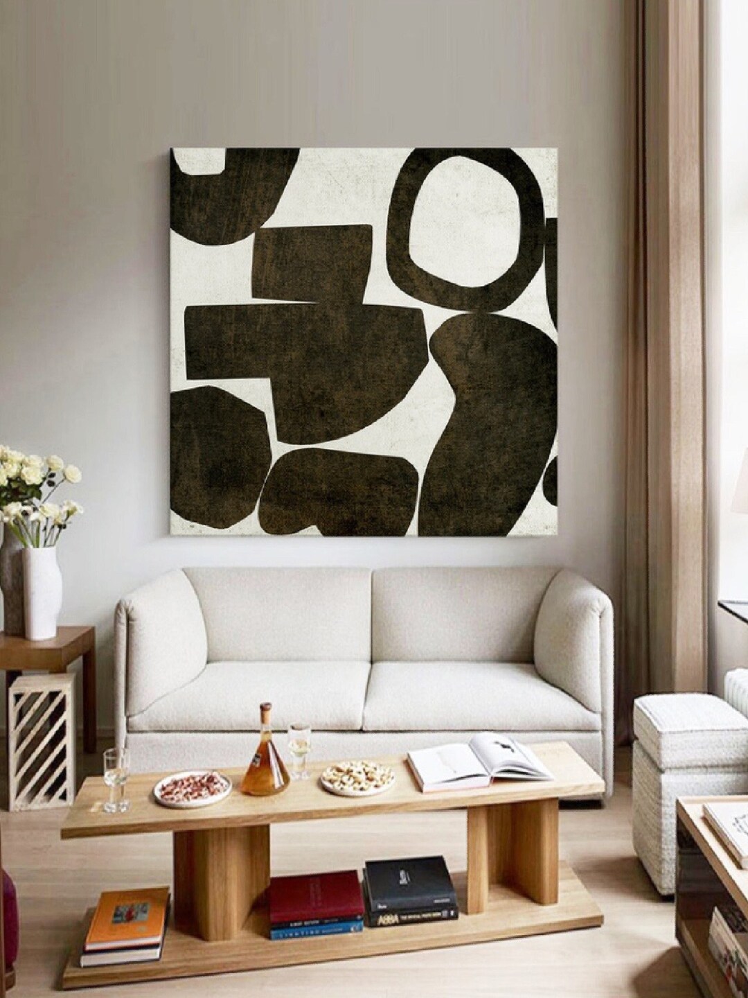 Large Original Abstract Painting Minimalist Abstract Painting Black and