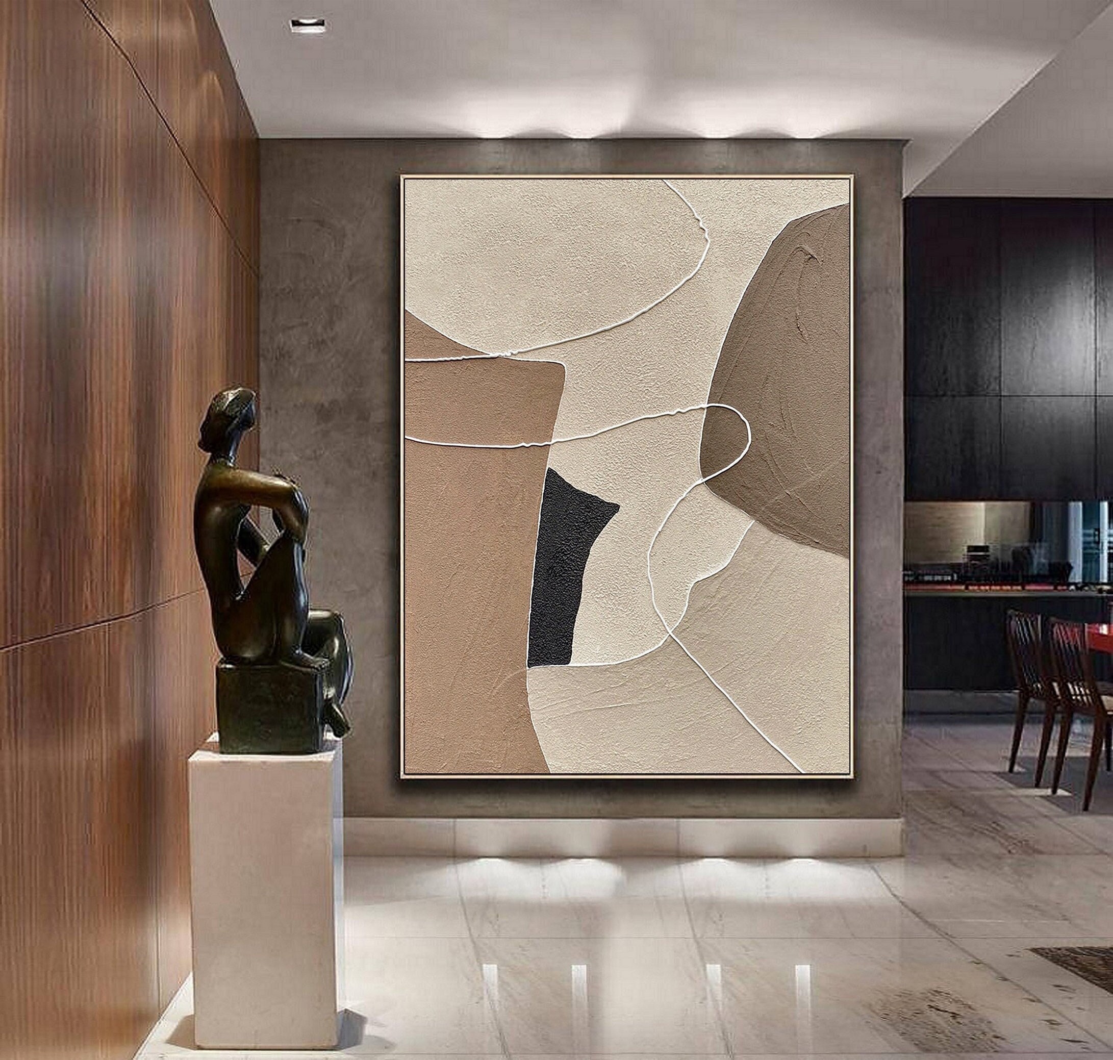 Beige Wabi Sabi Wall Art ｜ Textured Abstract Painting ｜ Neutral Decor