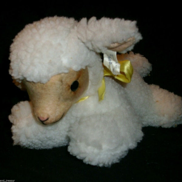 Vtg personaje de pascua novedad oveja blanca terminar peluche juguete