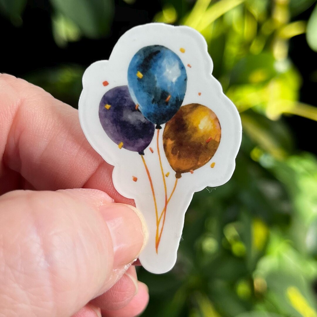 Balloon Sticker | Die Cut Glossy Vinyl Waterproof Stickers - Etsy