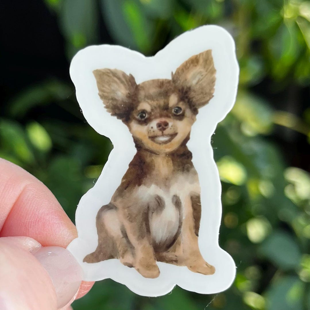 Chihuahua Dog Sticker | Die Cut Glossy Vinyl Waterproof Stickers - Etsy