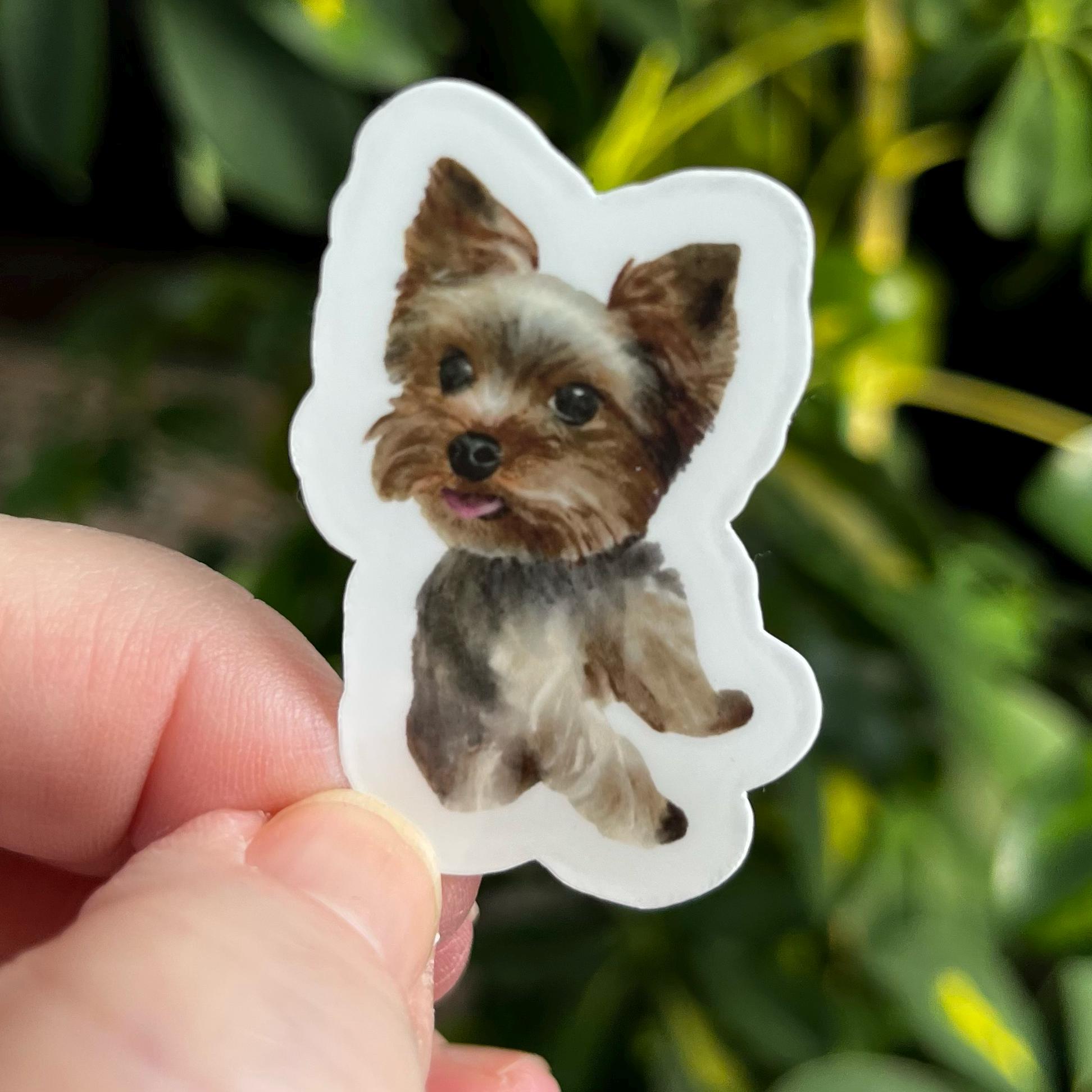 Yorkie Dog Sticker | Die Cut Glossy Vinyl Waterproof Stickers - Etsy