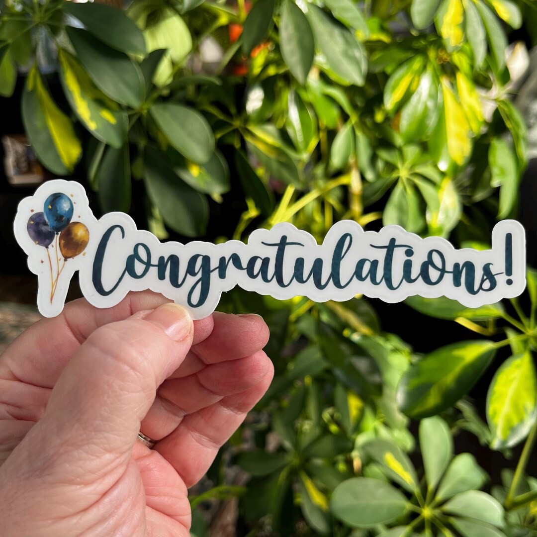 Congratulations Sticker Professional Congratulations Sticker | Die Cut Glossy Vinyl Waterproof Stickers - Etsy