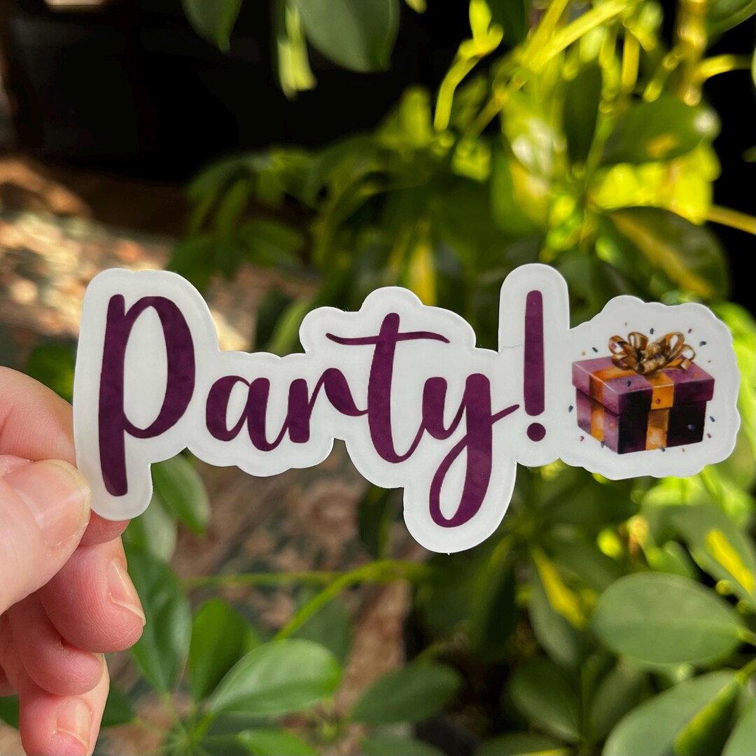 Party Sticker Tumblr Party Sticker | Die Cut Glossy Vinyl Waterproof Stickers - Etsy