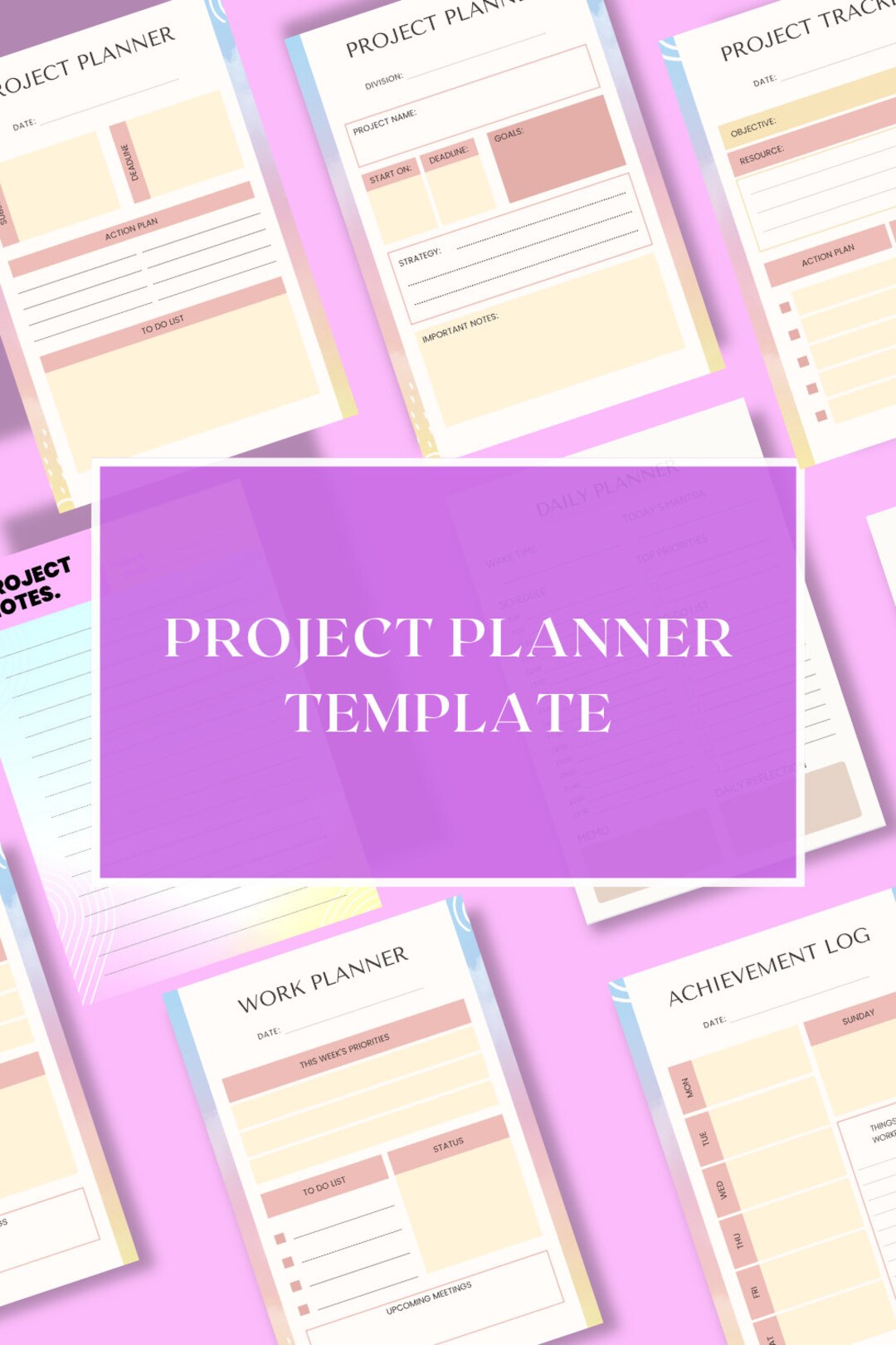 Editable Project Planner Project Schedule Project Task List - Etsy