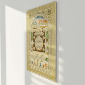 Hilya Sharif Glass Islamic Wall Art Prophet Muhammad (PBUH) Muslim Home Decor Hilye-i Serif Arabic Calligraphy Ramadan Eid Gift