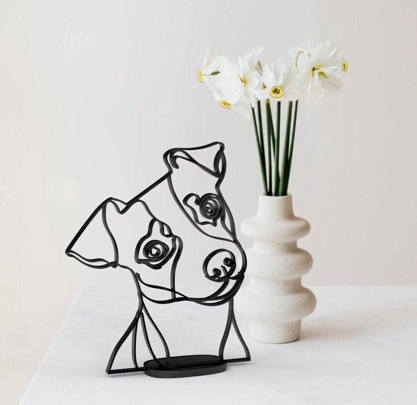 Hund Deko Figur - Line Art 3D Geschenk – DeaDiaDesigns