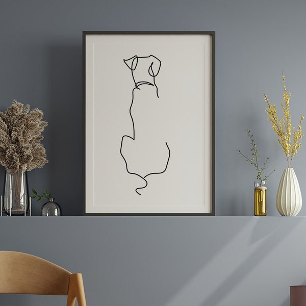 Dog Art, Dog Tattoo, Labrador Drawing, Dog Lover Gift, Dog Art Print, Pet Portrait, Minimalist Line Art, Labrador Portrait