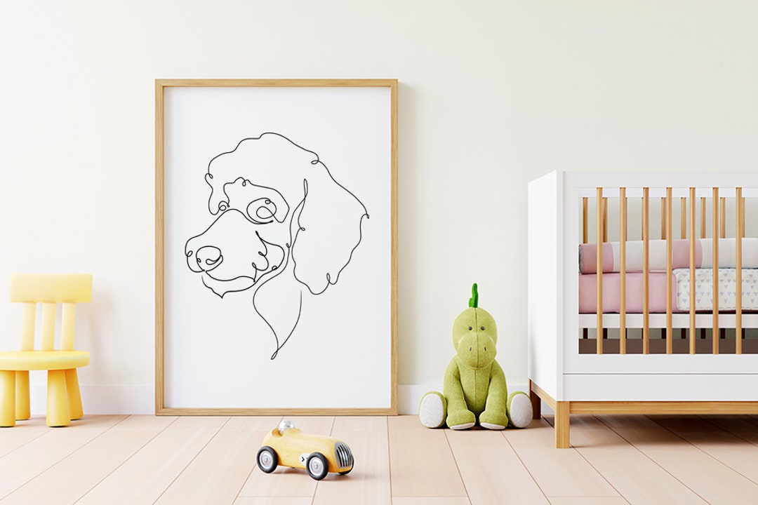 Miniature Poodle Line Art Prints, Portrait, Dog Arts ,art Prints, Dog ...