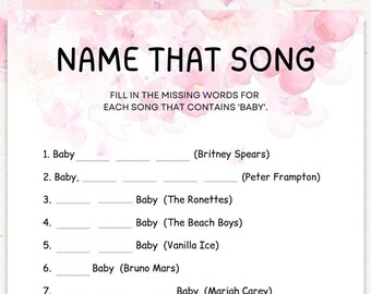 Name That Baby Tune, Printable Baby Shower Games, Fun Baby Shower Games ...