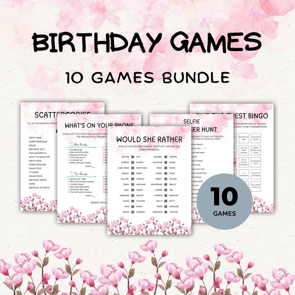 Jeux d'anniversaire pour femmes, jeux de fête d'anniversaire pour elle, jeux d'anniversaire pour adultes, jeux d'anniversaire pour adolescentes, jeu 30e 50e 21e anniversaire, BIG011