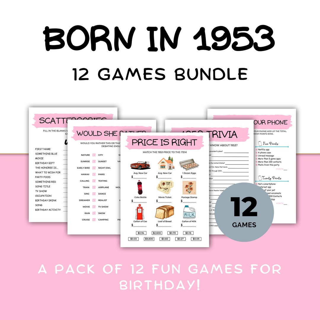 Printable 70th Birthday Party Games 70th Birthday Party Games - Etsy